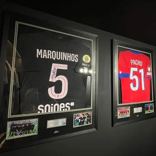 Cadres maillot psg marquinhos et pacho