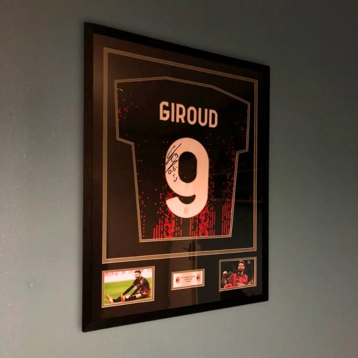 Cadre maillot foot my goat giroud dedicacé