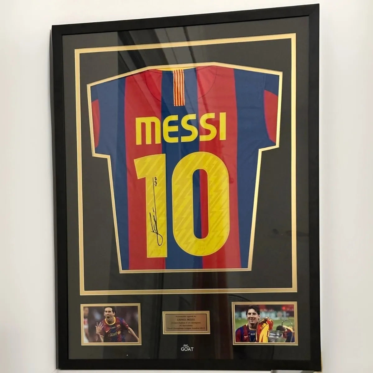 Cadre maillot messi signé barcelone