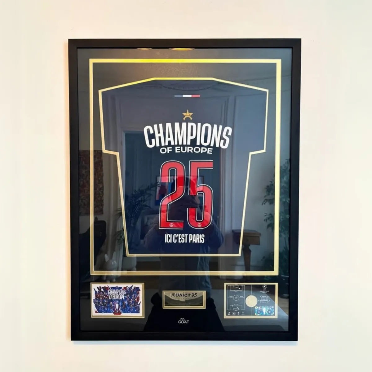 Cadre maillot psg champion d'europe