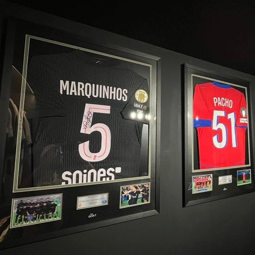 Cadres maillot psg marquinhos et pacho