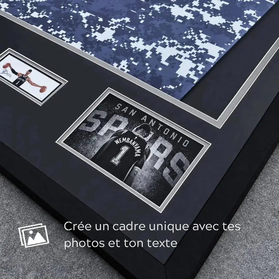 Détails cadre maillot basket 