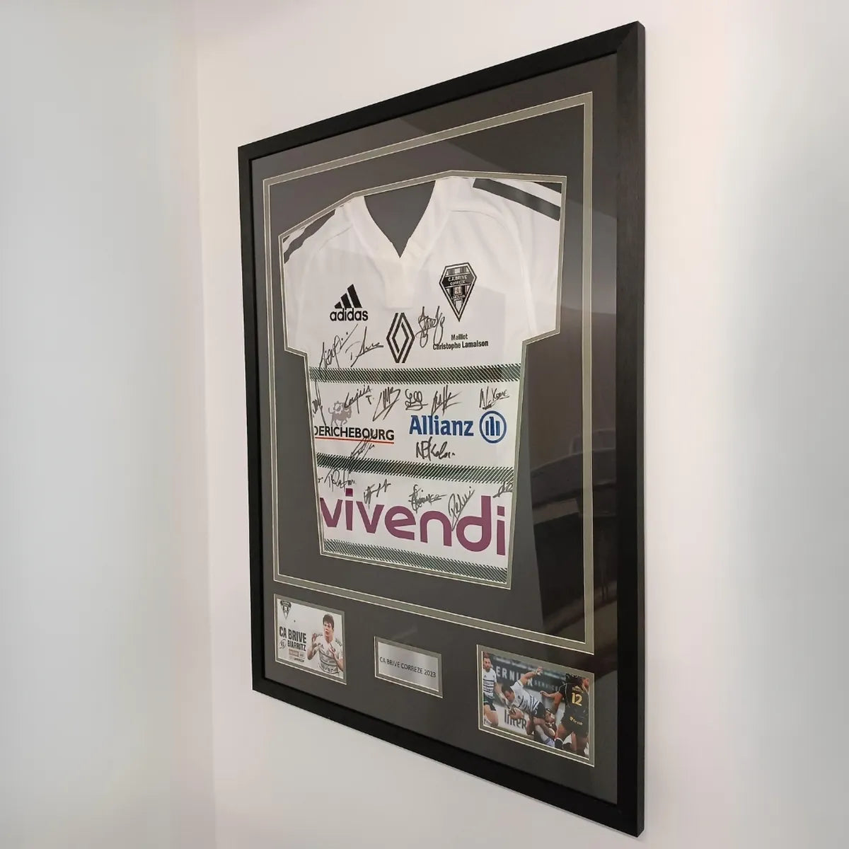 cadre pour maillot de rugby dedicacé